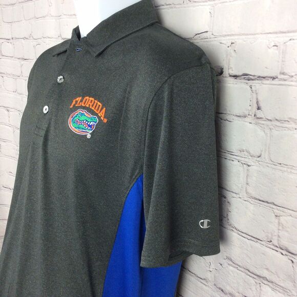 Champion NCAA Florida Gators Men’s Golf Polo Shirt Size M Gray/Blue Tailgating - Picture 7 of 8